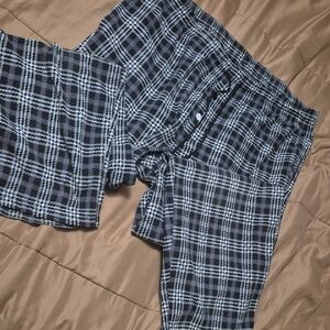 Fruit of the Loom Black and White Plaid Pants